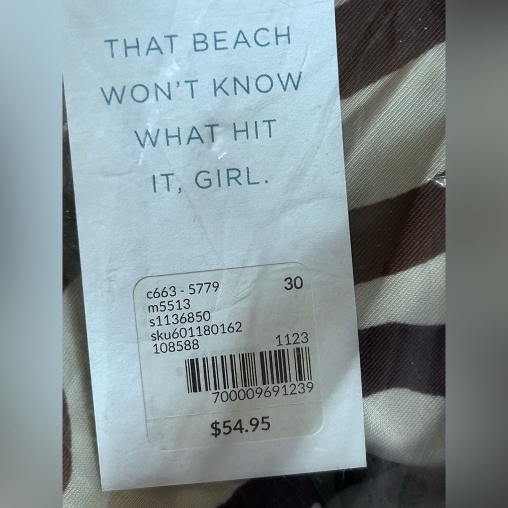 Lane Bryant zebra stripe side slit swim skirt, super plus sizes - Picture 8 of 13